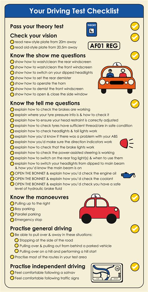 california driving test checklist